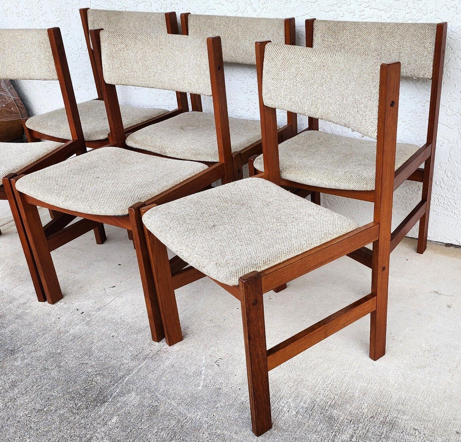 For FULL item description click on CONTINUE READING at the bottom of this page.

Offering One Of Our Recent Palm Beach Estate Fine Furniture Acquisitions Of A
Set of 6 MCM Solid Teak Dining Chairs Scandinavian Modern by Sun Furniture

Approximate