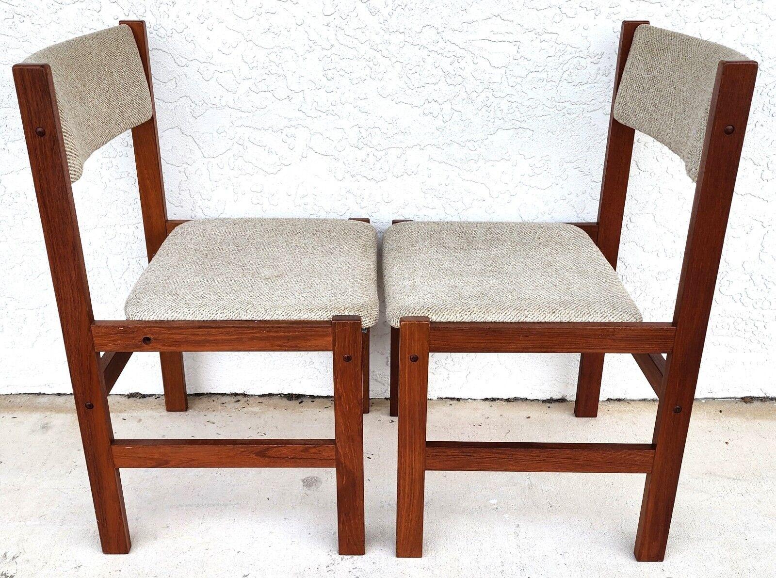 Mid-Century Modern MCM Teak Dining Chairs Scandinavian Modern by Sun Furniture Set of 6 For Sale