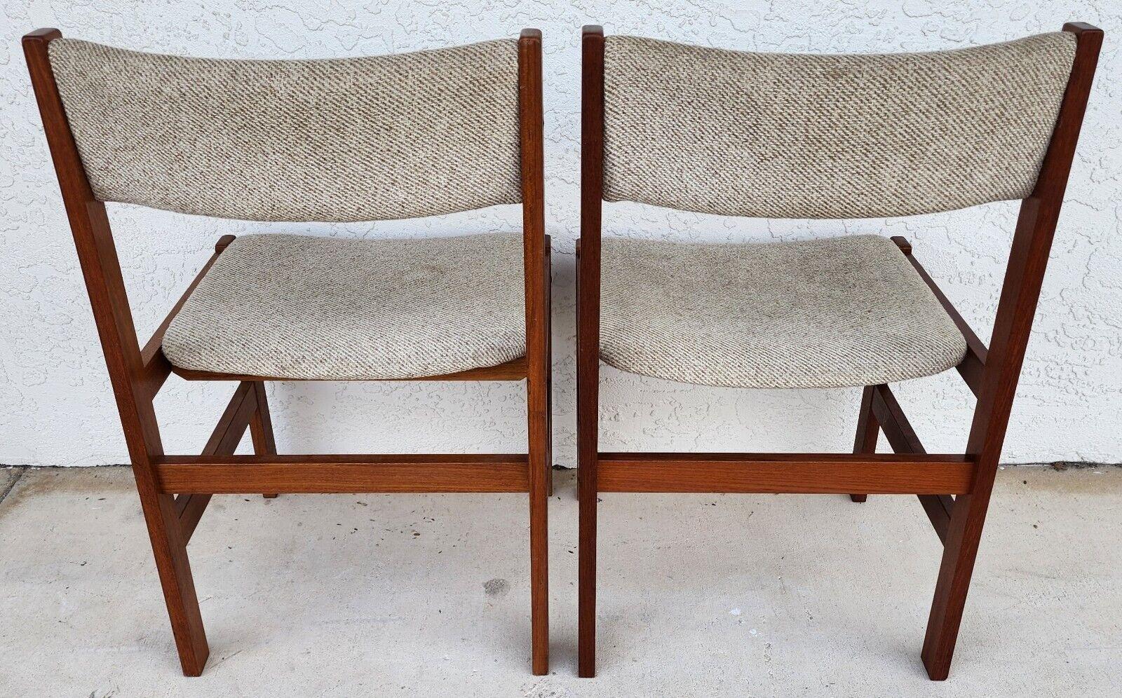 20th Century MCM Teak Dining Chairs Scandinavian Modern by Sun Furniture Set of 6 For Sale