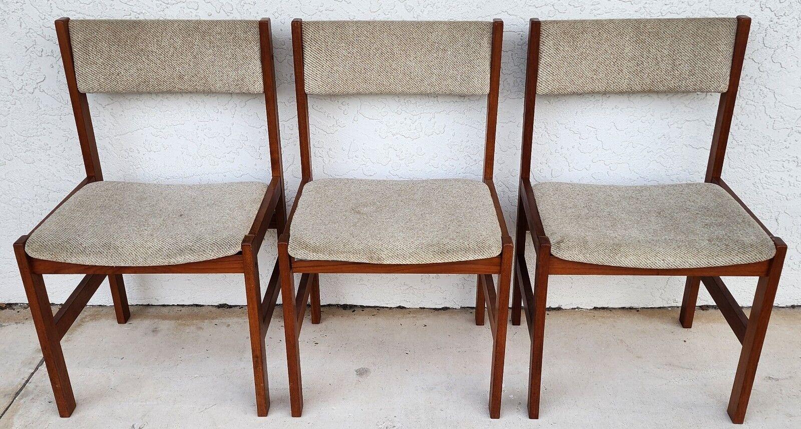 Teck Ensemble de 6 chaises de salle à manger en teck de style scandinave moderne MCM par Sun Furniture en vente