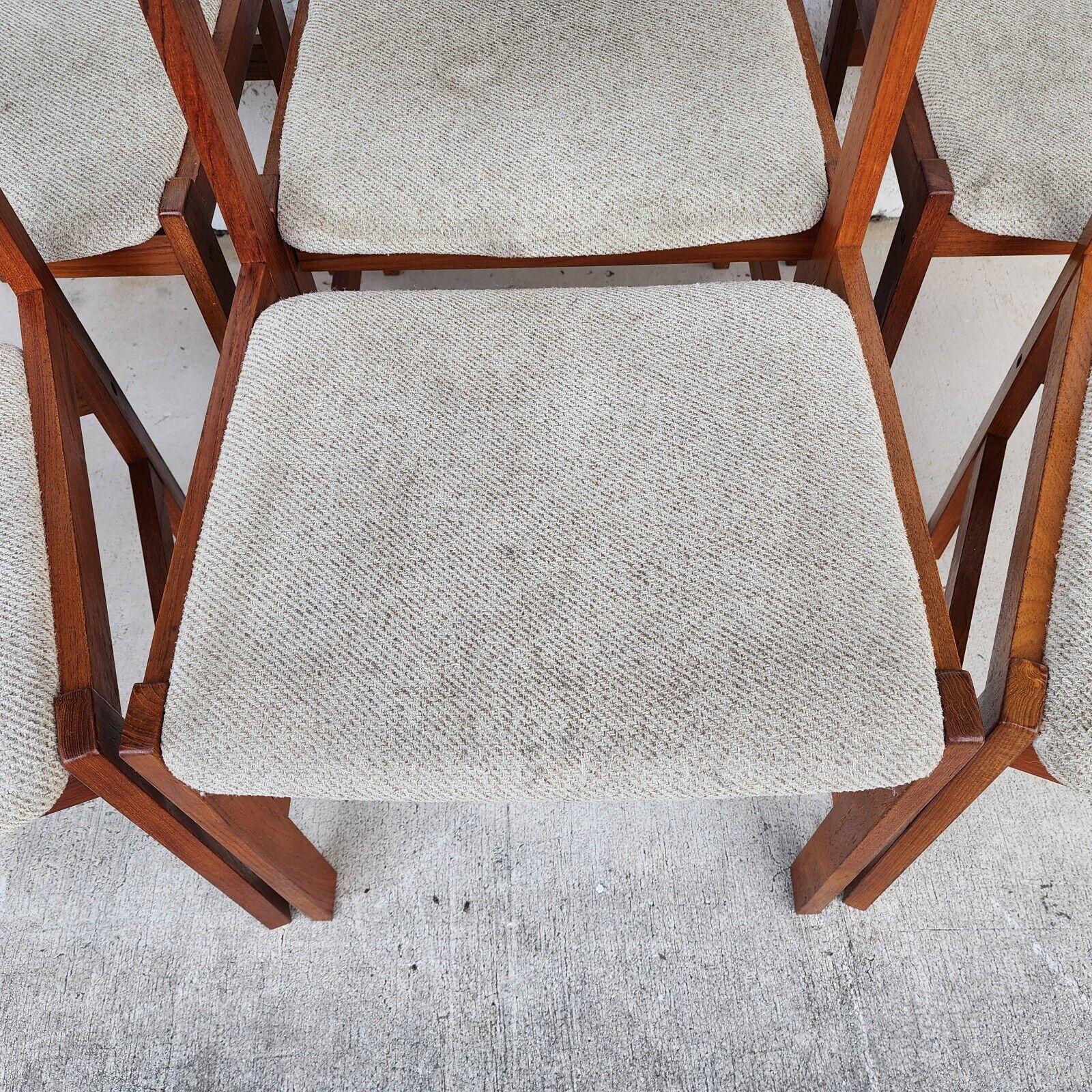 Ensemble de 6 chaises de salle à manger en teck de style scandinave moderne MCM par Sun Furniture en vente 2