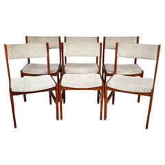 Ensemble de 6 chaises de salle à manger en teck de style scandinave moderne MCM par Sun Furniture