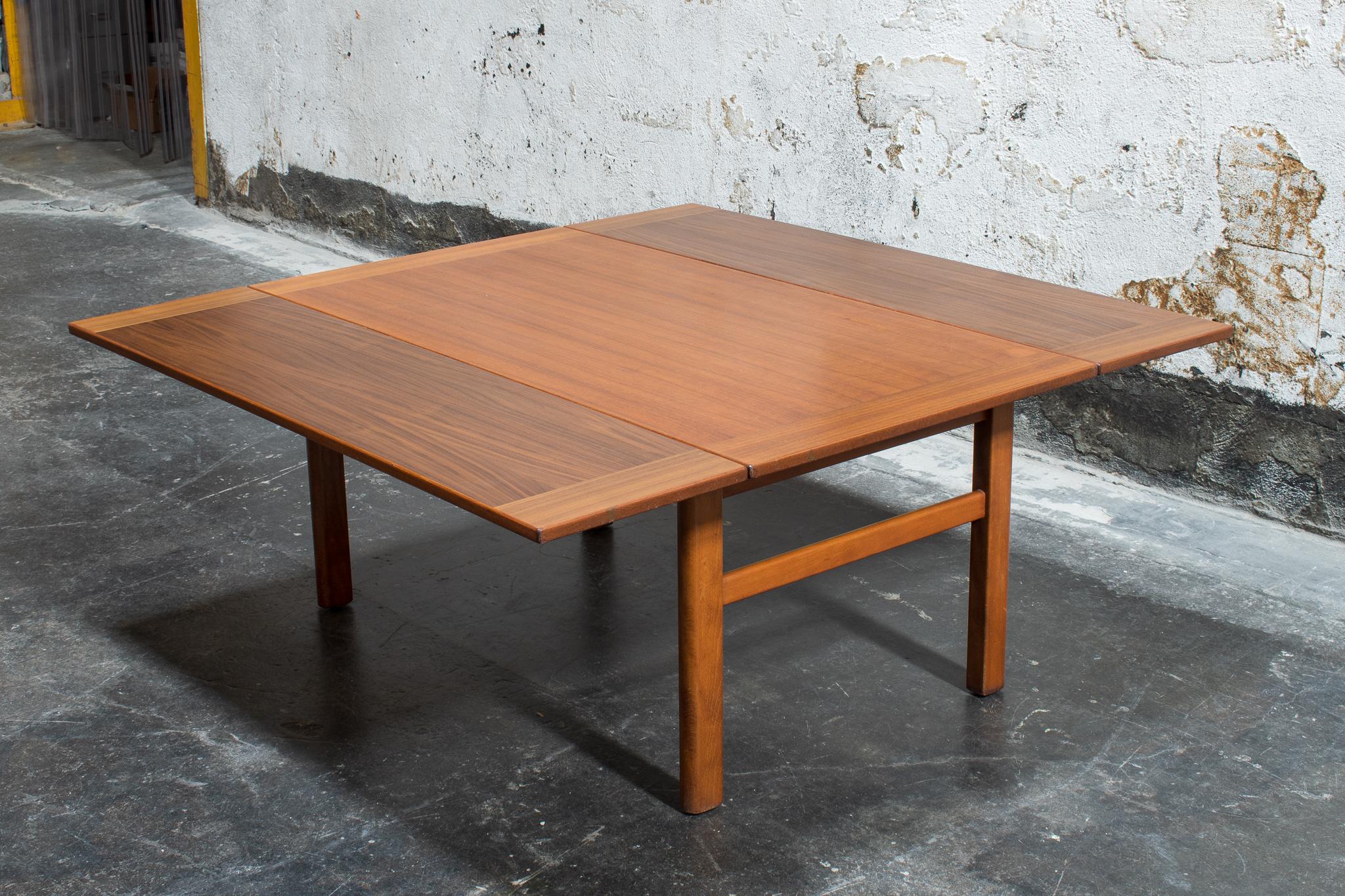 Mid-Century Modern MCM Teak Expandable Adjustable Height Coffee Table For Sale