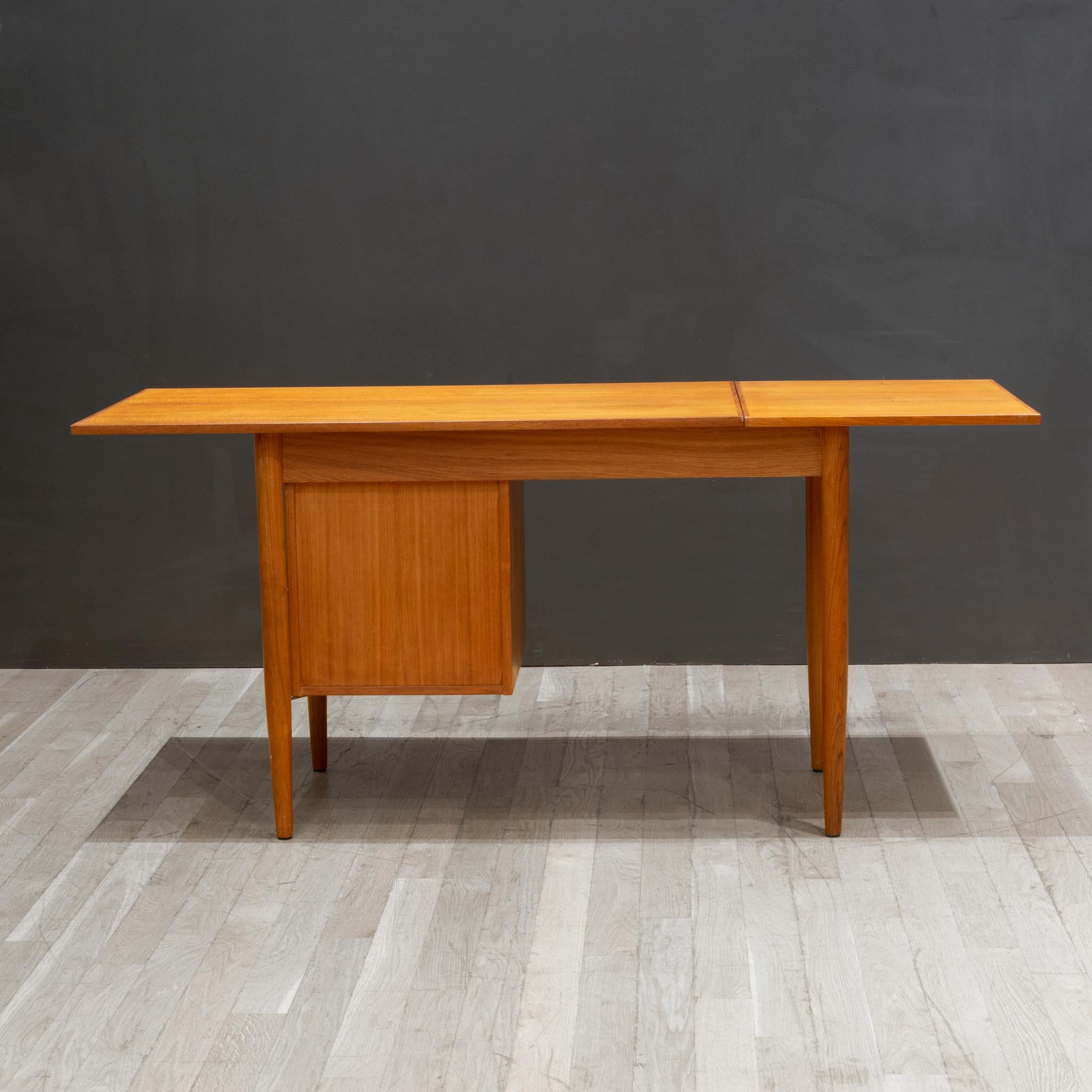 Mid-Century Modern MCM Teak Expandable Desk and Chair by Gunnar Nielsen Tibergaard, Denmark c.1960 For Sale