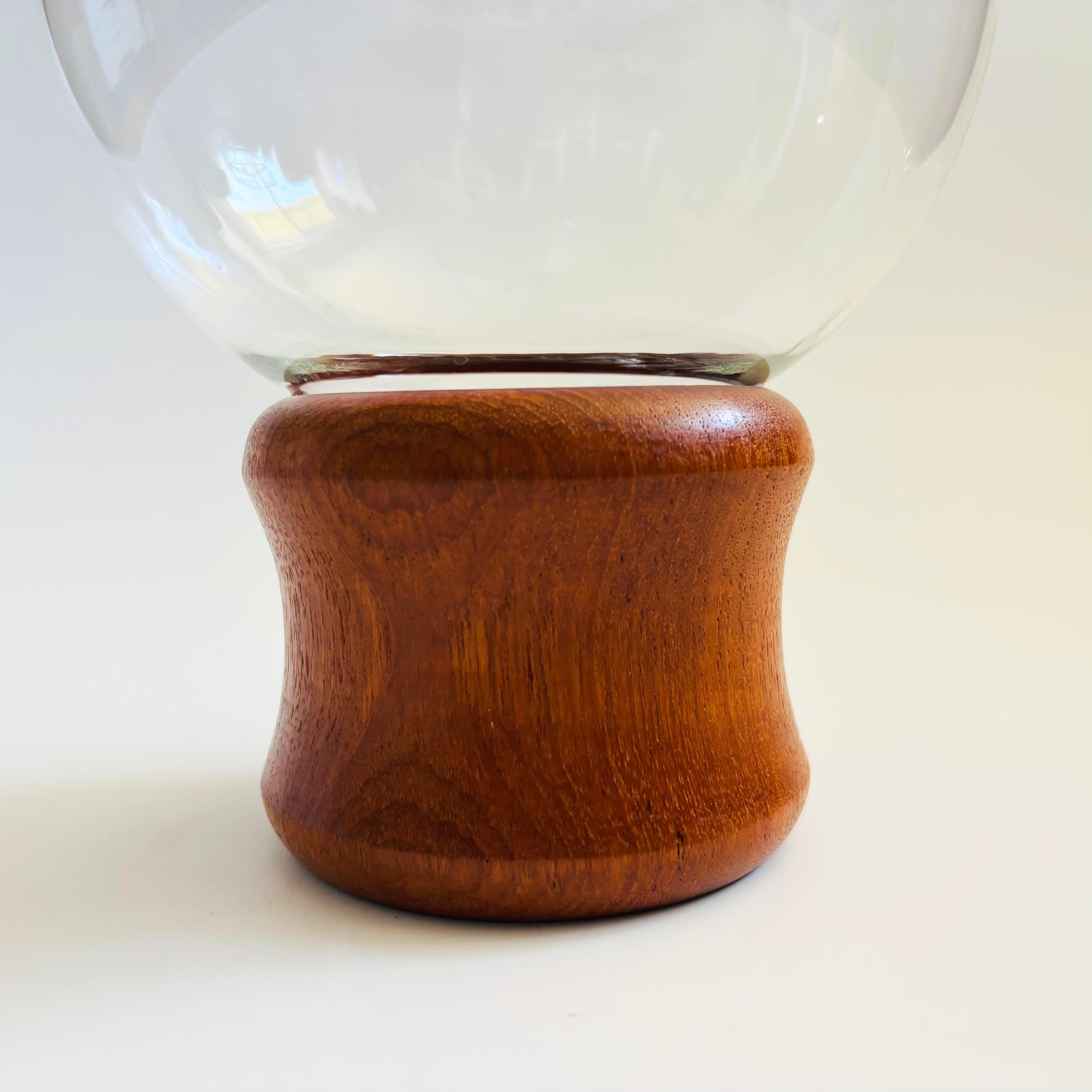 Mid-Century Modern MCM Teak Hurricane Candle Holder by Selandia Designs For Sale