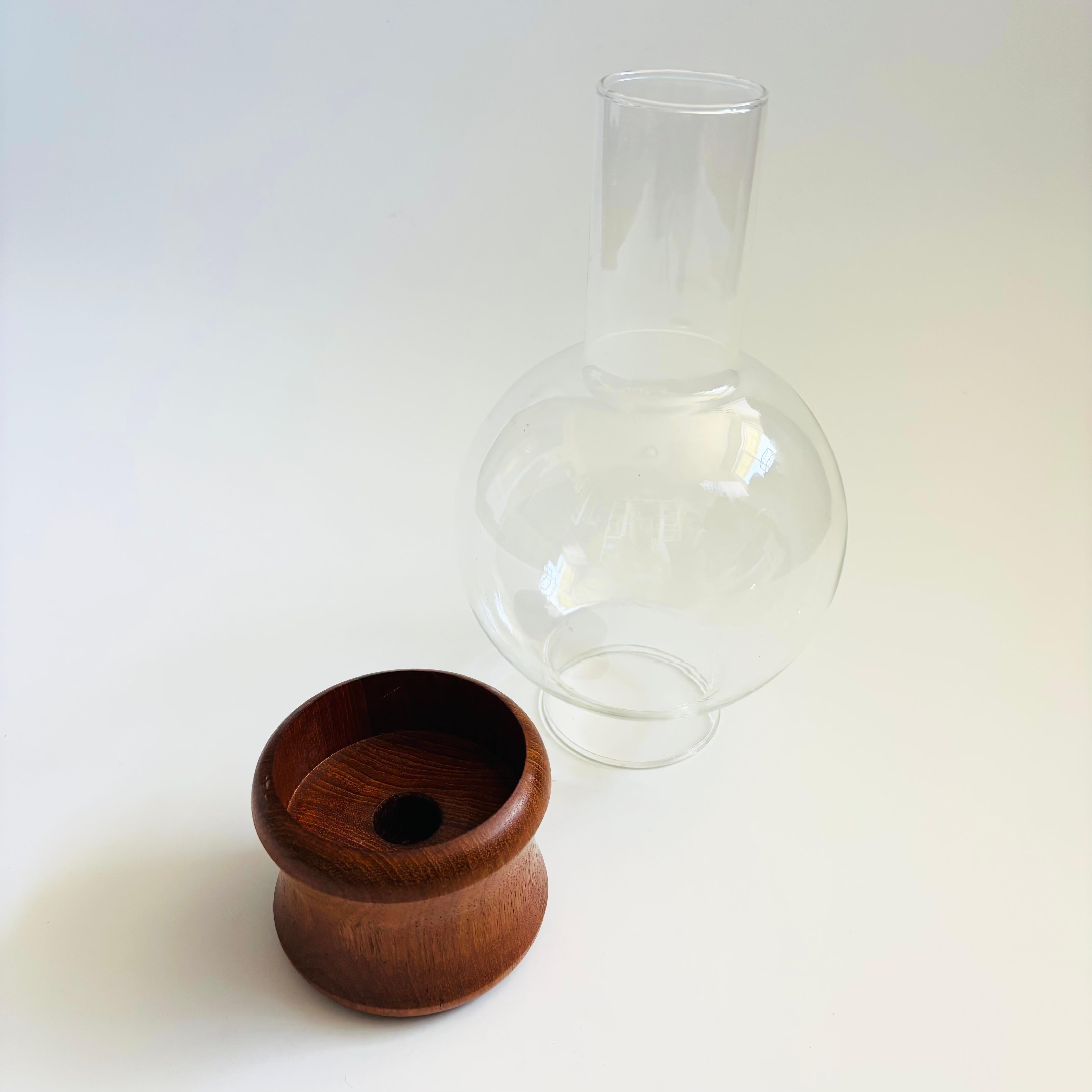 MCM Teak Hurricane Candle Holder by Selandia Designs In Good Condition For Sale In Fairfield, CA