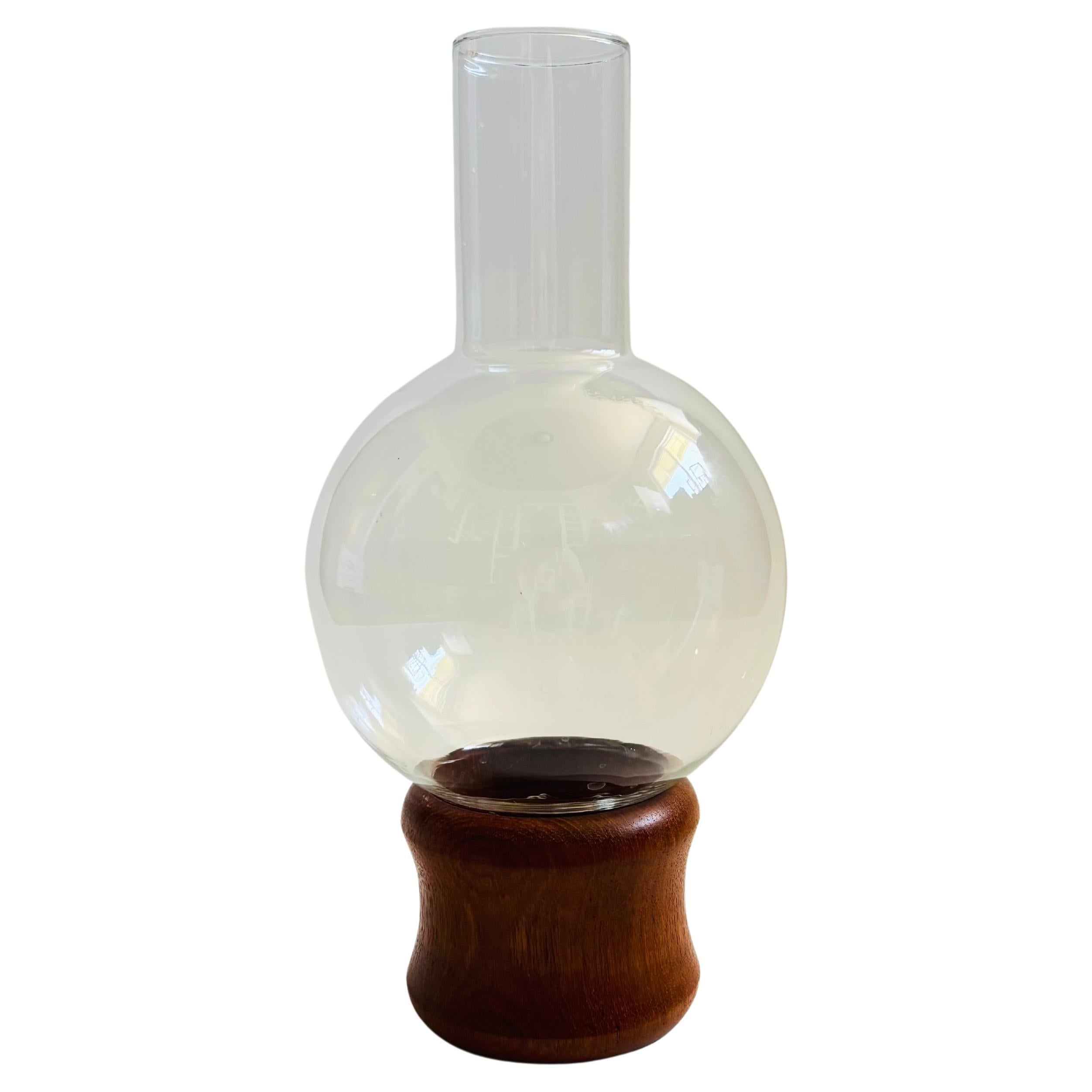 MCM Teak Hurricane Candle Holder by Selandia Designs For Sale