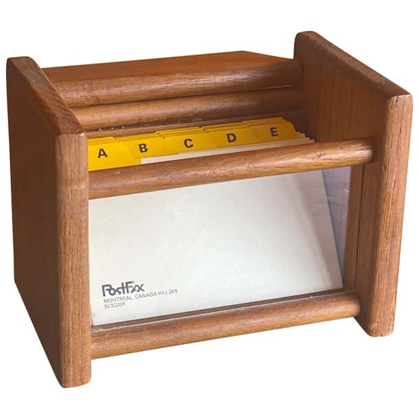 MCM Teak Index Card File / Box For Sale at 1stDibs | large index card ...