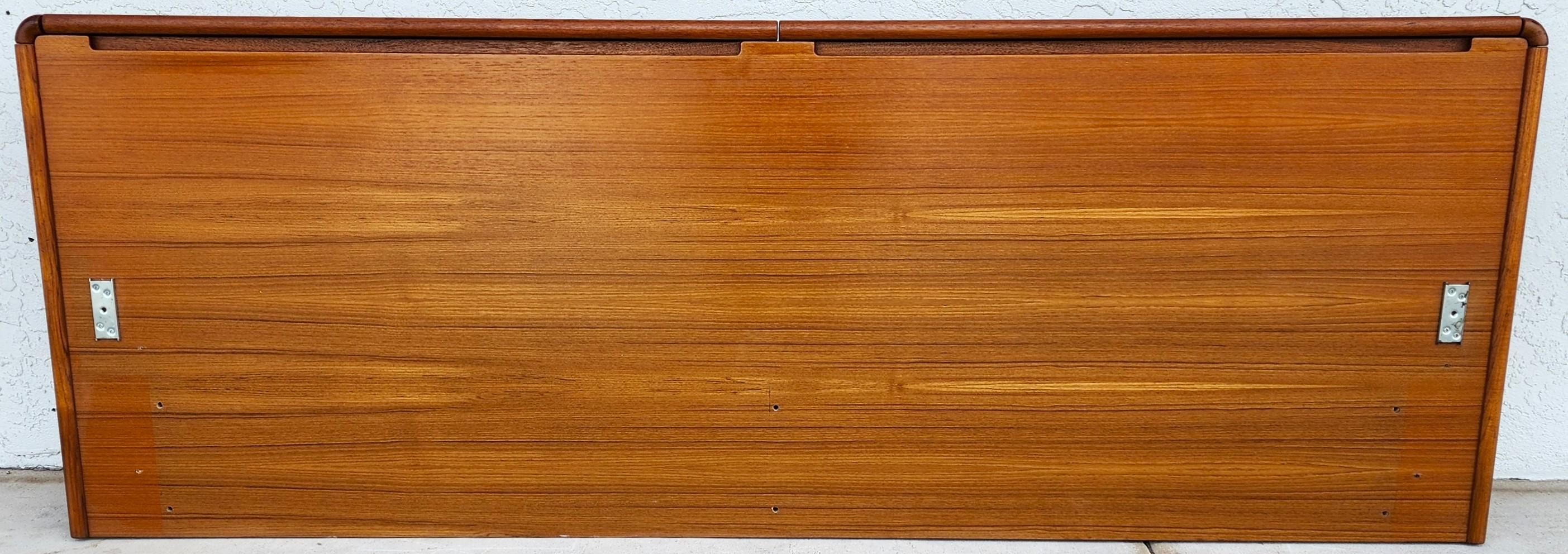 For FULL item description click on CONTINUE READING at the bottom of this page.

Offering One Of Our Recent Palm Beach Estate Fine Furniture Acquisitions Of A
Vintage Mid-Century Modern King Headboard by Sun Cabinet Co.
There are 2 flip-top storage