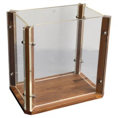 MCM Teak & Lucite Wastebasket