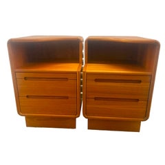 Retro MCM Teak Nightstands by SUN CABINET Co - A Pair