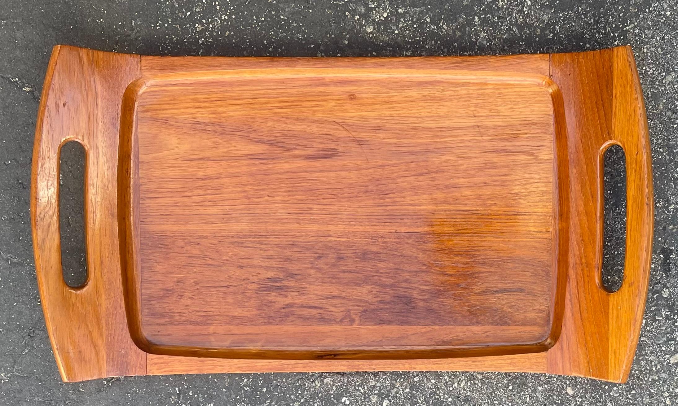 Thai MCM Teak Two Handled Serving Tray by Jens Quistgaard for Dansk For Sale