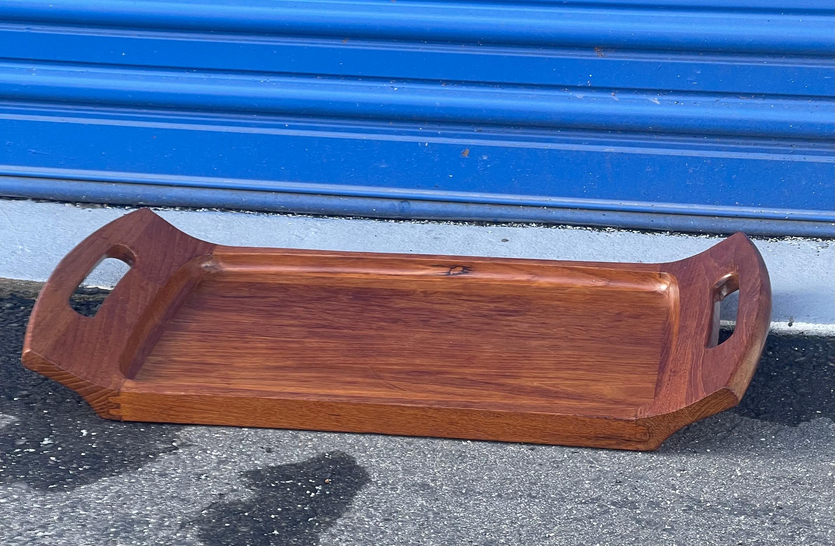MCM Teak Two Handled Serving Tray by Jens Quistgaard for Dansk In Good Condition For Sale In San Diego, CA