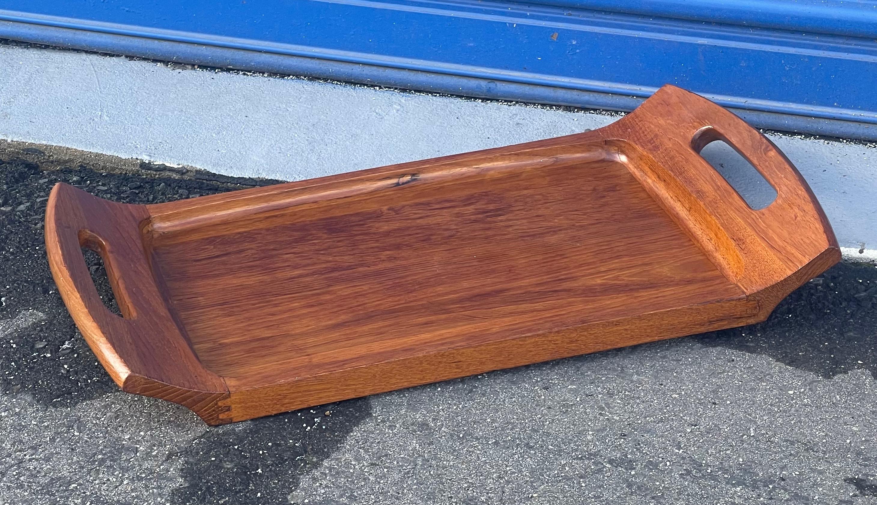 20th Century MCM Teak Two Handled Serving Tray by Jens Quistgaard for Dansk For Sale