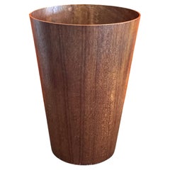 Vintage MCM Teak Waste Basket in the Style of Martin Aberg for Servex Rainbow