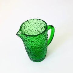 MCM Textured Green Glass Pitcher