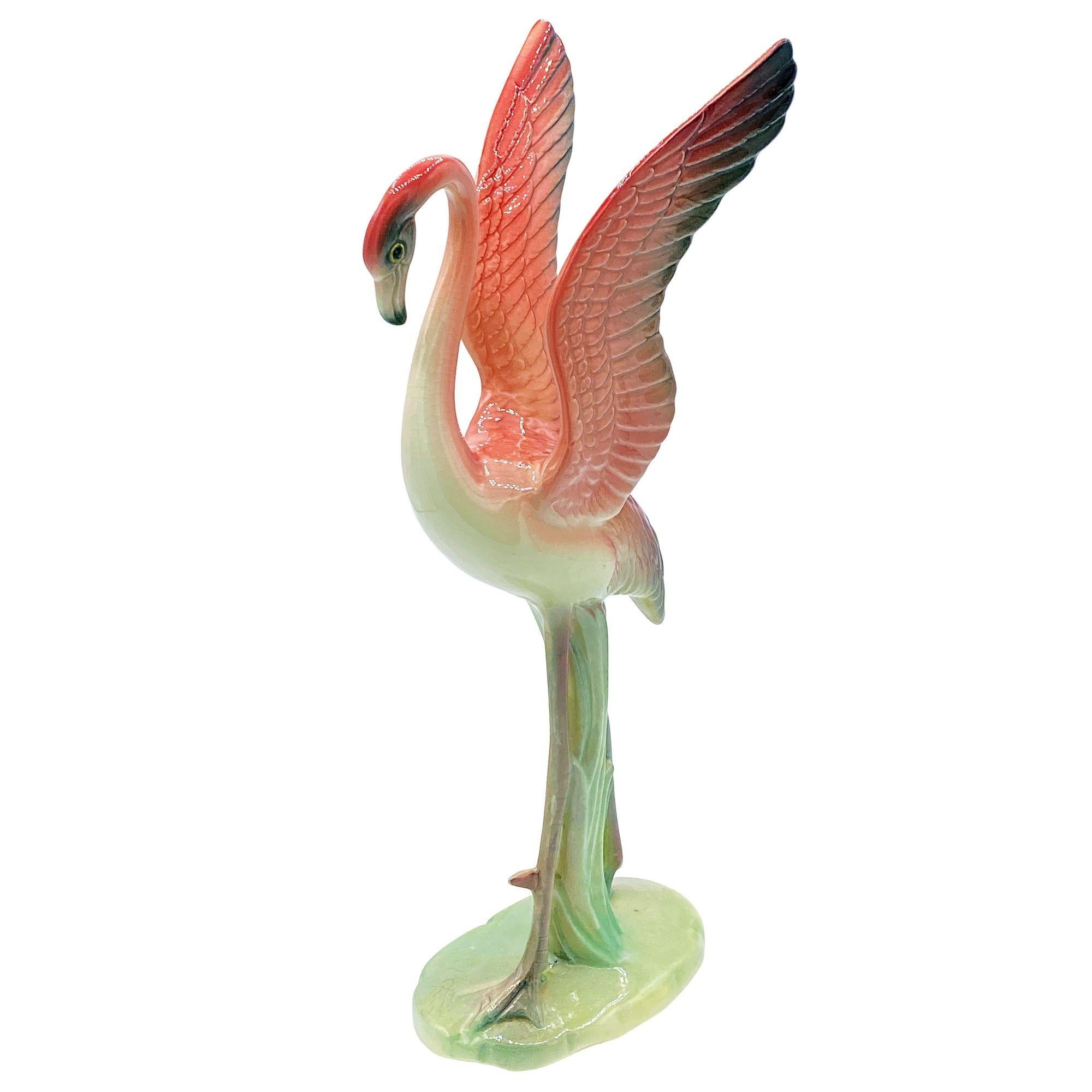 MCM The lookers Pink Flamingo Ceramic Tabletop Scultpure Set By Brad Keeler In condizioni ottime in vendita a Van Nuys, CA