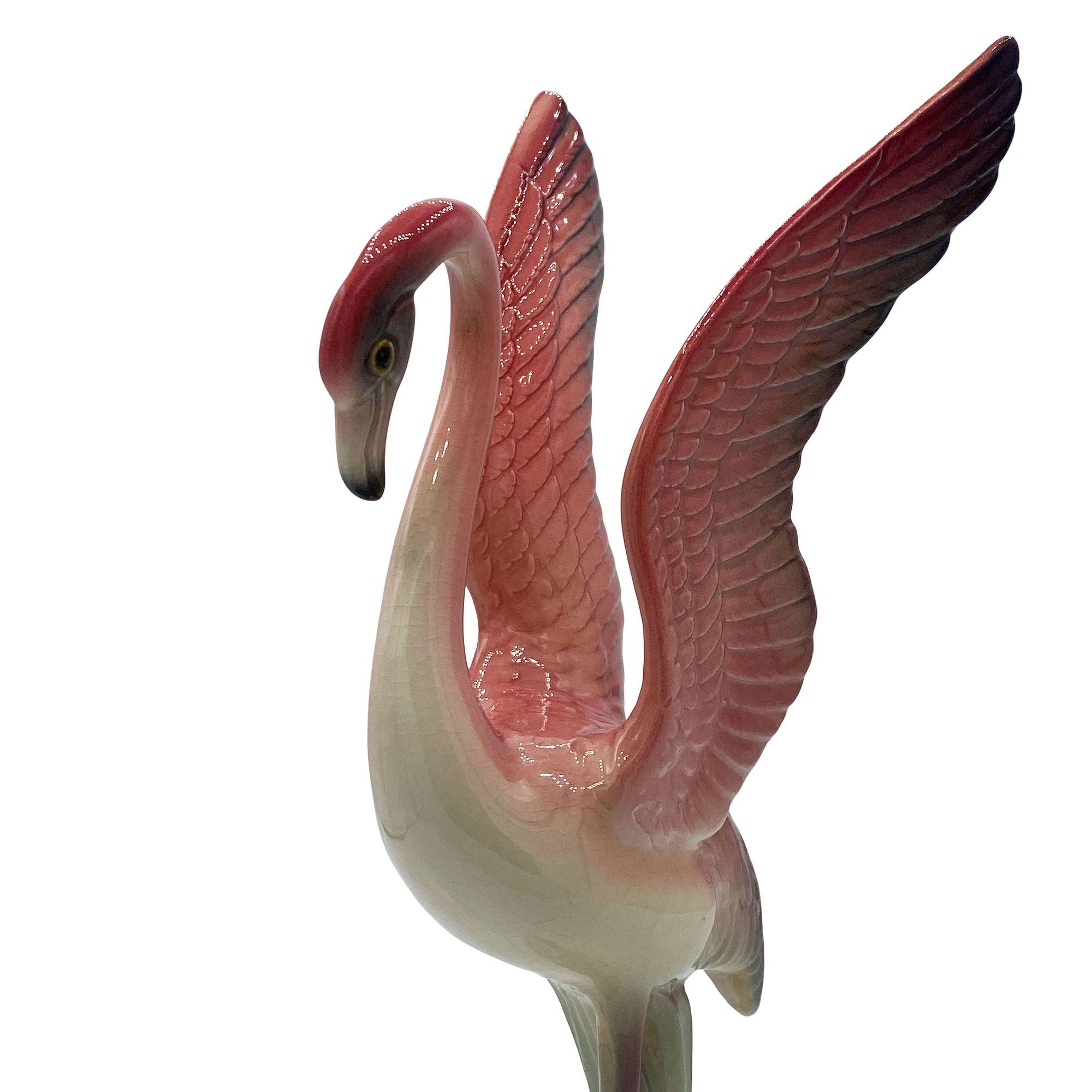 MCM The lookers Pink Flamingo Ceramic Tabletop Scultpure Set By Brad Keeler in vendita 1