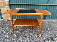MCM 'Thea' Teak & Oak Drinks Trolley / Bar Cart by Yngve Ekstrom, Sweden, 1950s