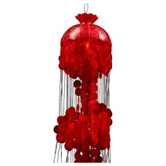 MCM Three-Tier Capiz Shell Chandelier