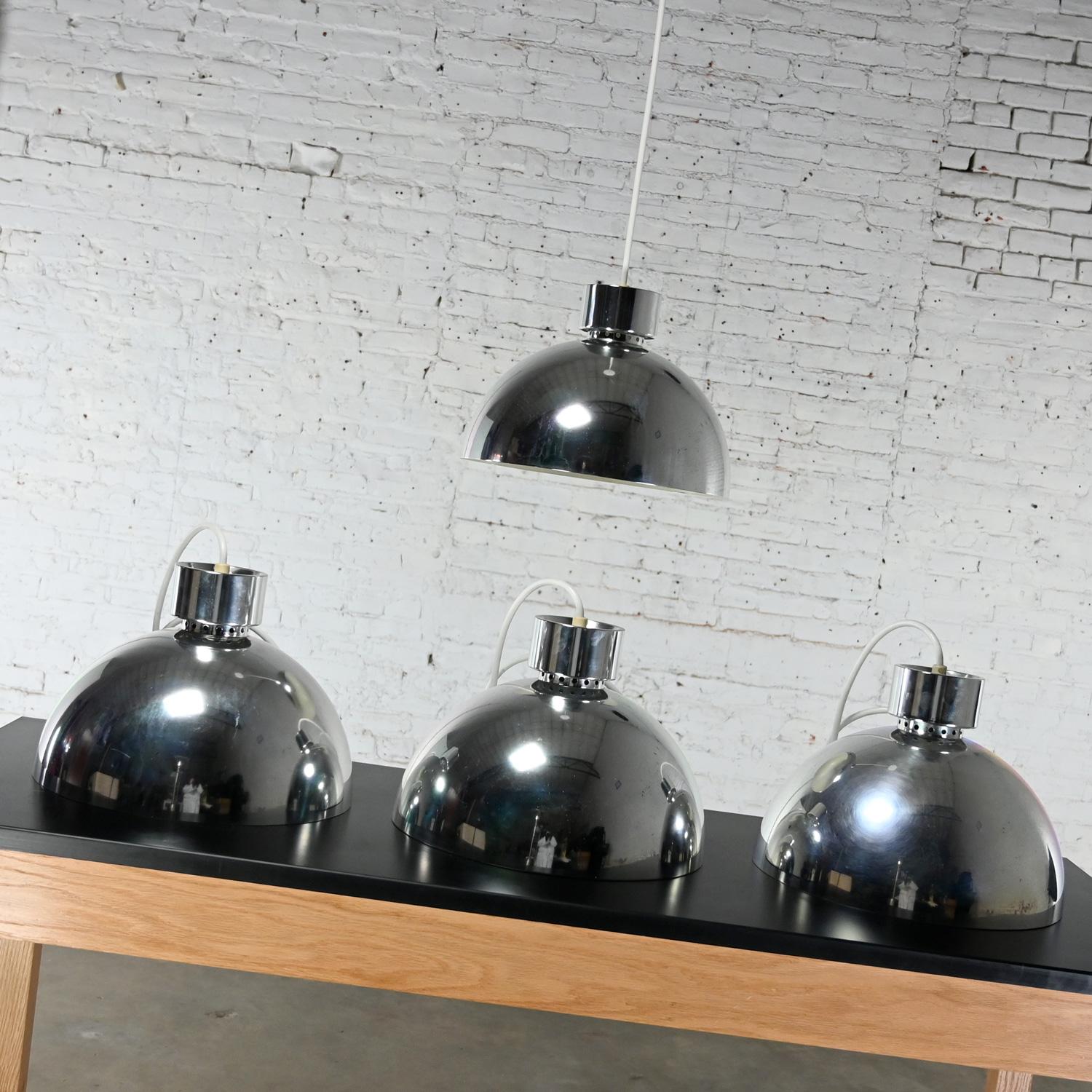 MCM to Modern Aluminum Dome Pendant Hanging Light Fixture Selling Separately For Sale 4