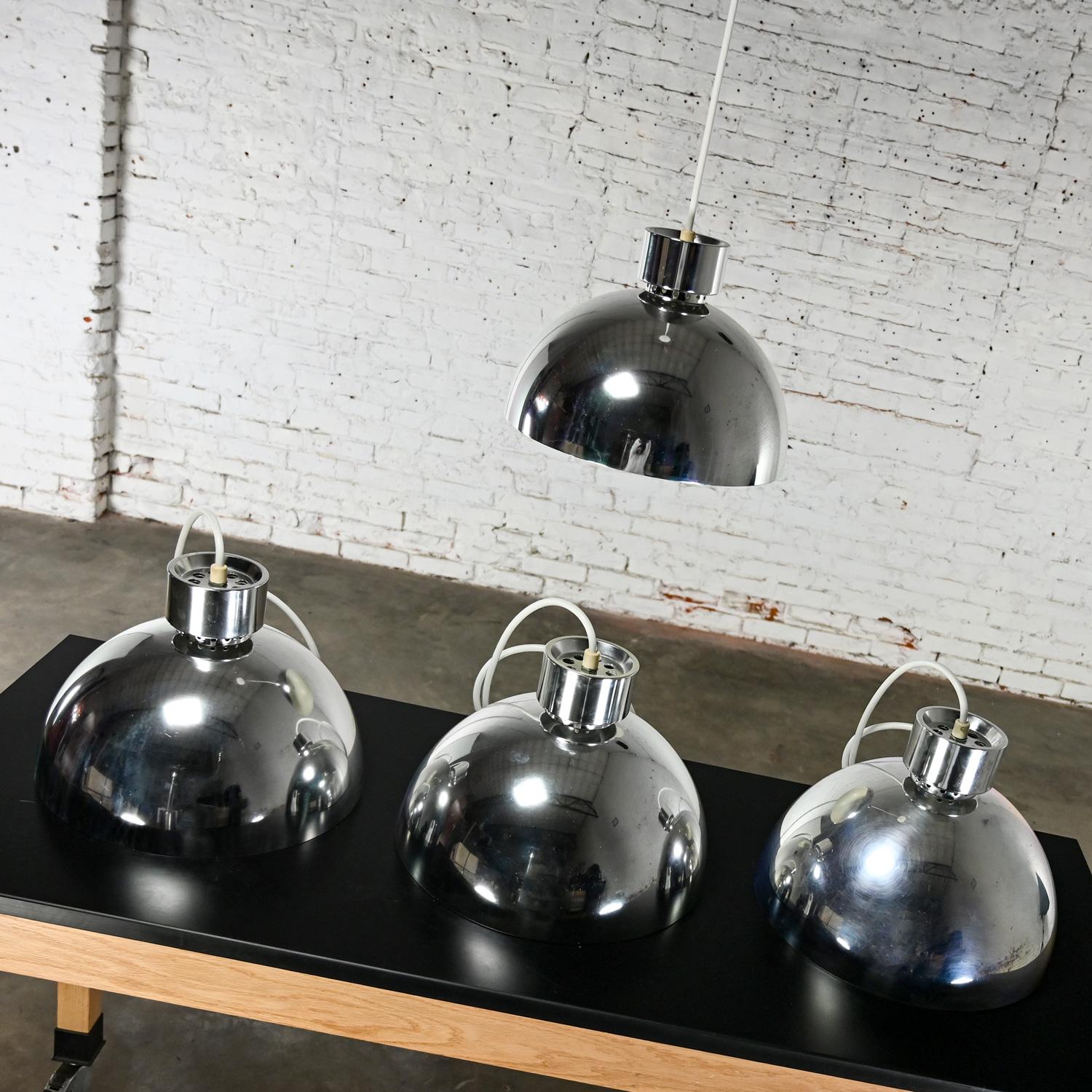 Metal MCM to Modern Aluminum Dome Pendant Hanging Light Fixture Selling Separately For Sale