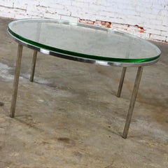 MCM to Modern Chrome & Round Glass Top Coffee or Large End Table