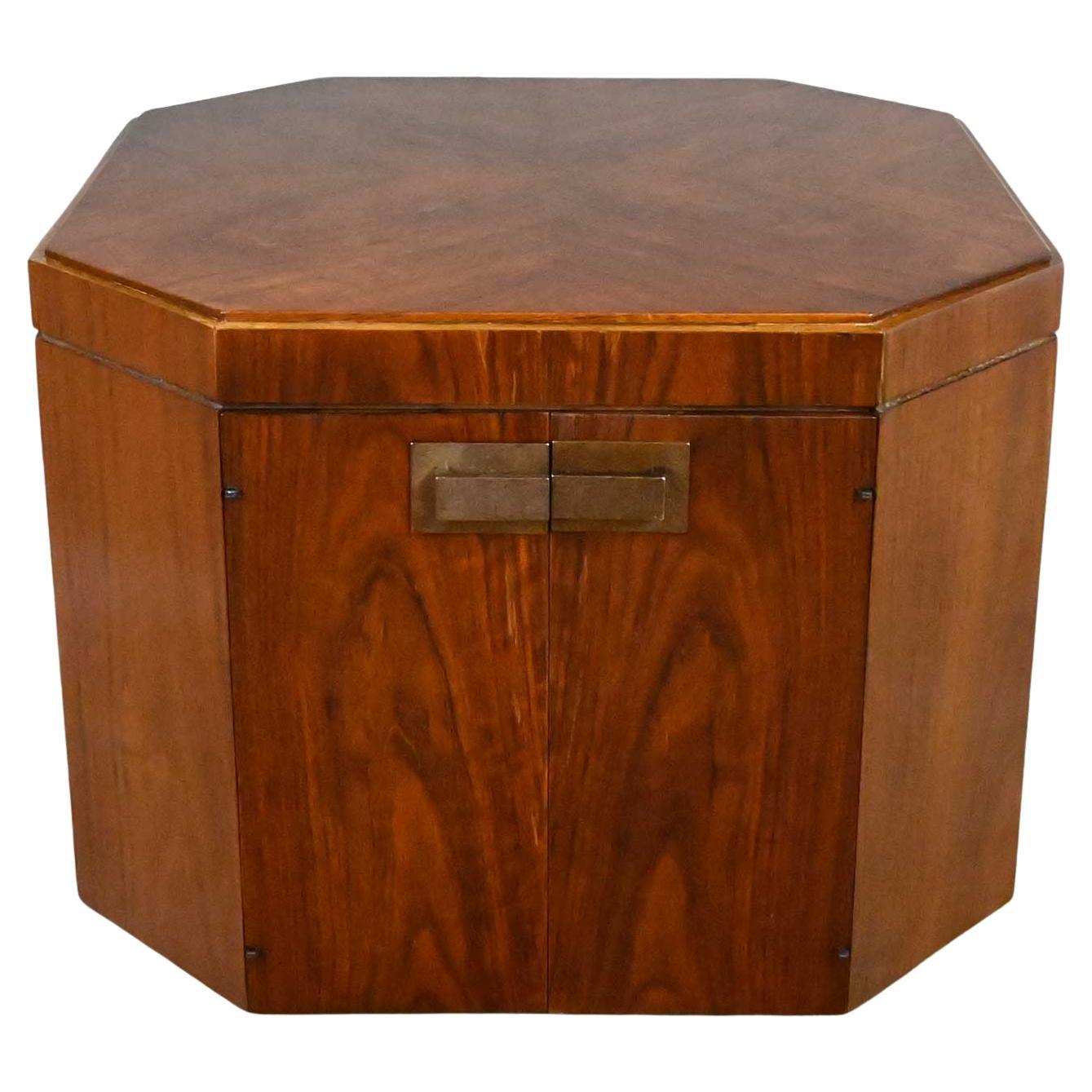 MCM to Modern Founders Furniture Octagon Commode End Table Cabinet Patterns 21  For Sale