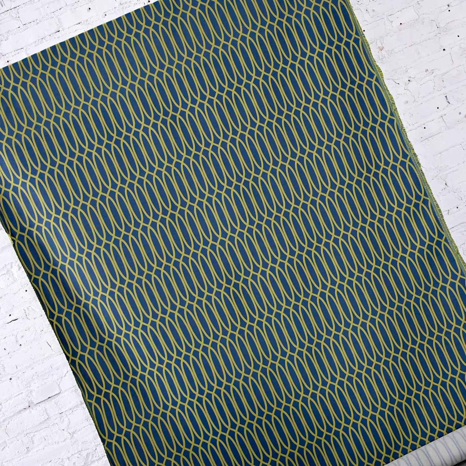 MCM to Modern Geometric Blue & Green Flection Plunge Fabric by Momentum Textiles In Good Condition For Sale In Topeka, KS