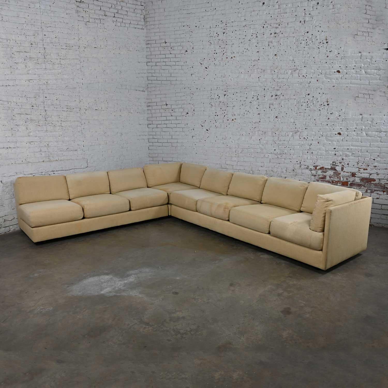 MCM to Modern Tuxedo Style 3 Piece Sectional Sofa by Classic Gallery Frame Only For Sale 6