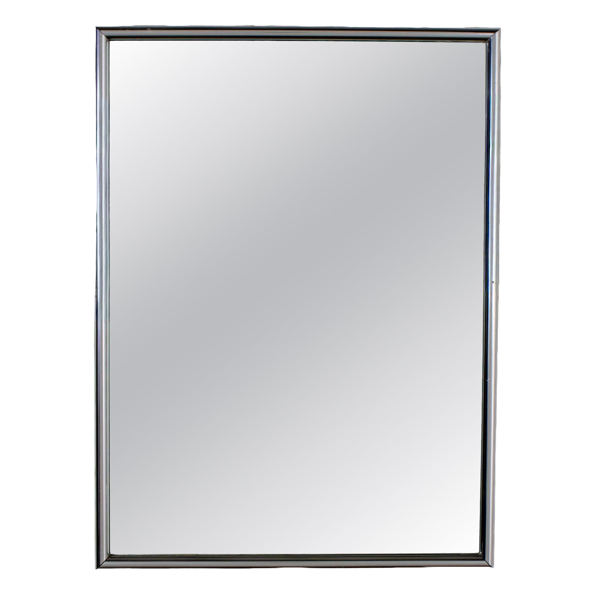 MCM to Modern Wall Mirror with Silver Anodized Aluminum Rectangular Frame For Sale
