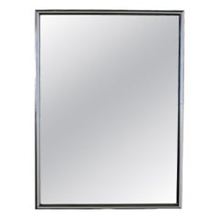 Specchio da parete in stile MCM moderno con cornice rettangolare in alluminio anodizzato argento