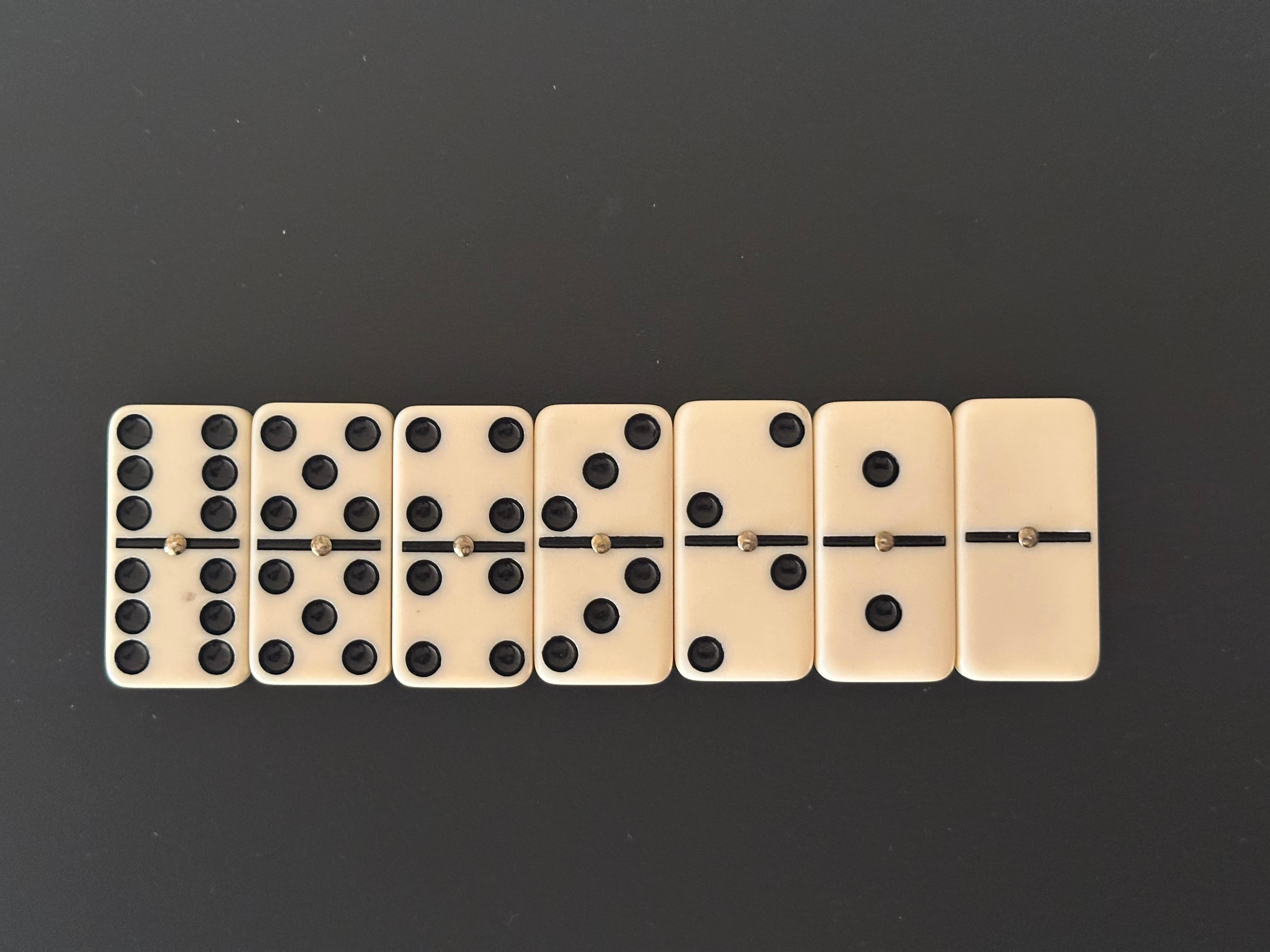 Plastic MCM Travel Domino Set in Miniature Briefcase For Sale