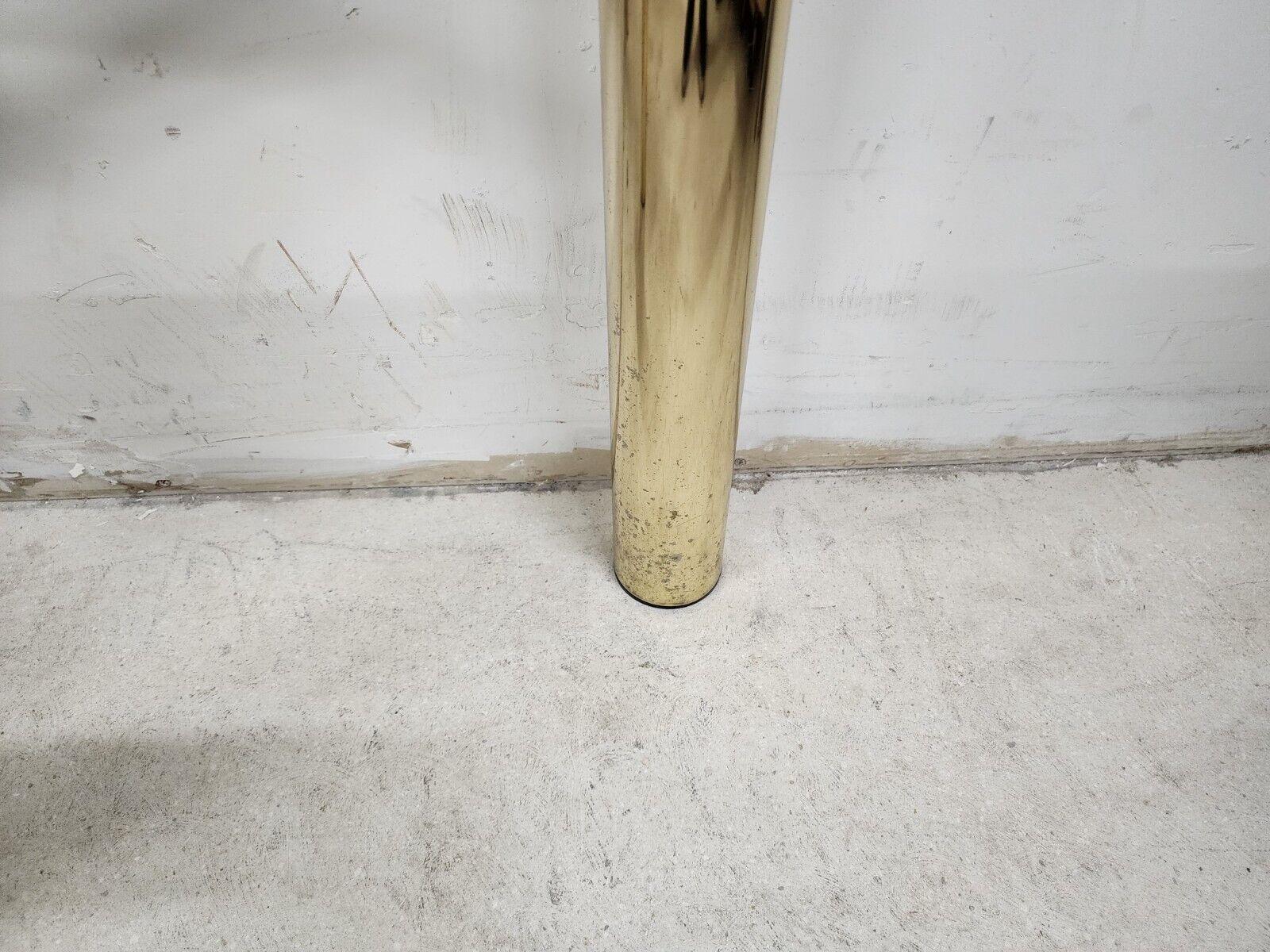MCM Tubular Brass Finish Console Table Vintage In Good Condition For Sale In Lake Worth, FL