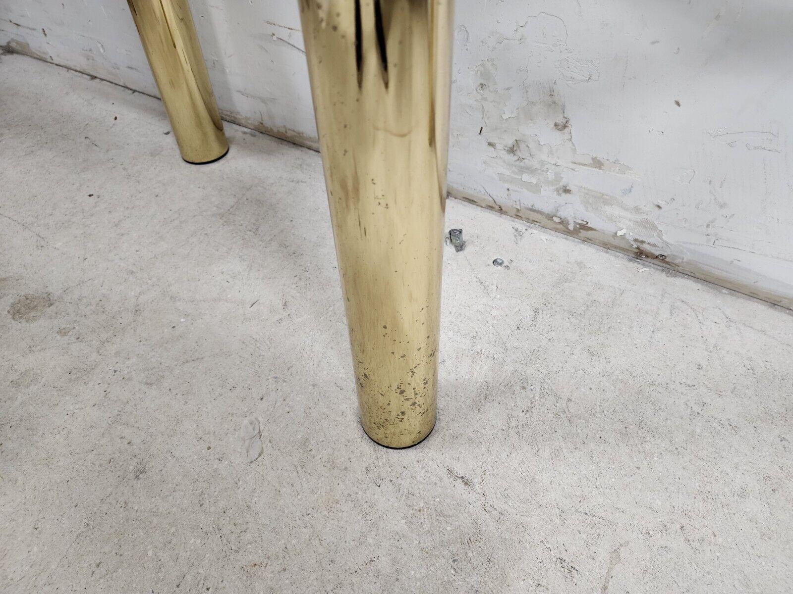 Late 20th Century MCM Tubular Brass Finish Console Table Vintage For Sale