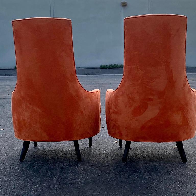 MCM Tufted Highback Chairs, a Pair In Good Condition In Orange, CA