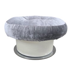 MCM Tufted Velvet Ottoman