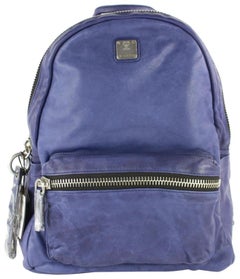 MCM Tumbler 16mcz0130 Blue Leather Backpack