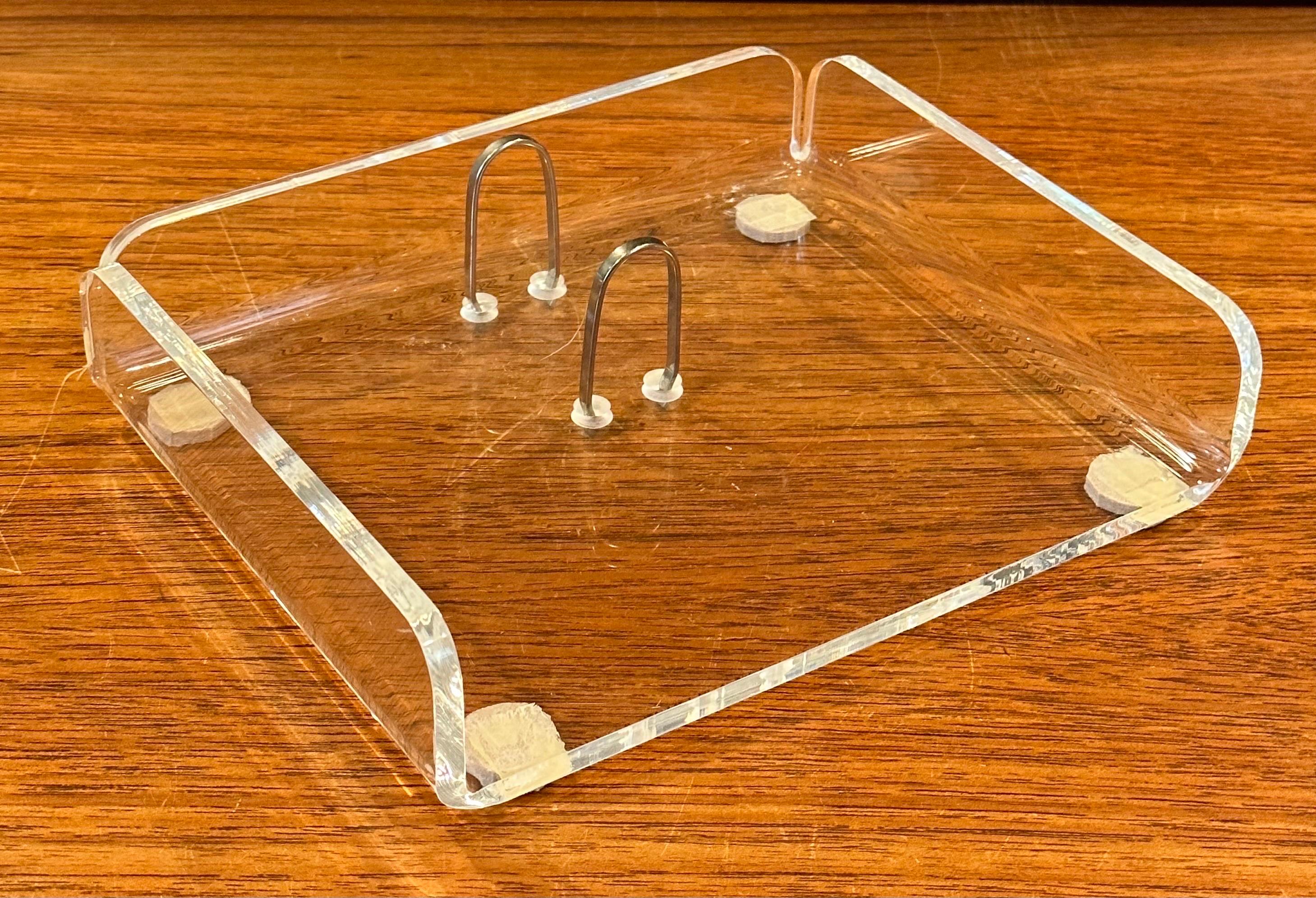 MCM Two Piece Lucite Desk Set In Good Condition For Sale In San Diego, CA