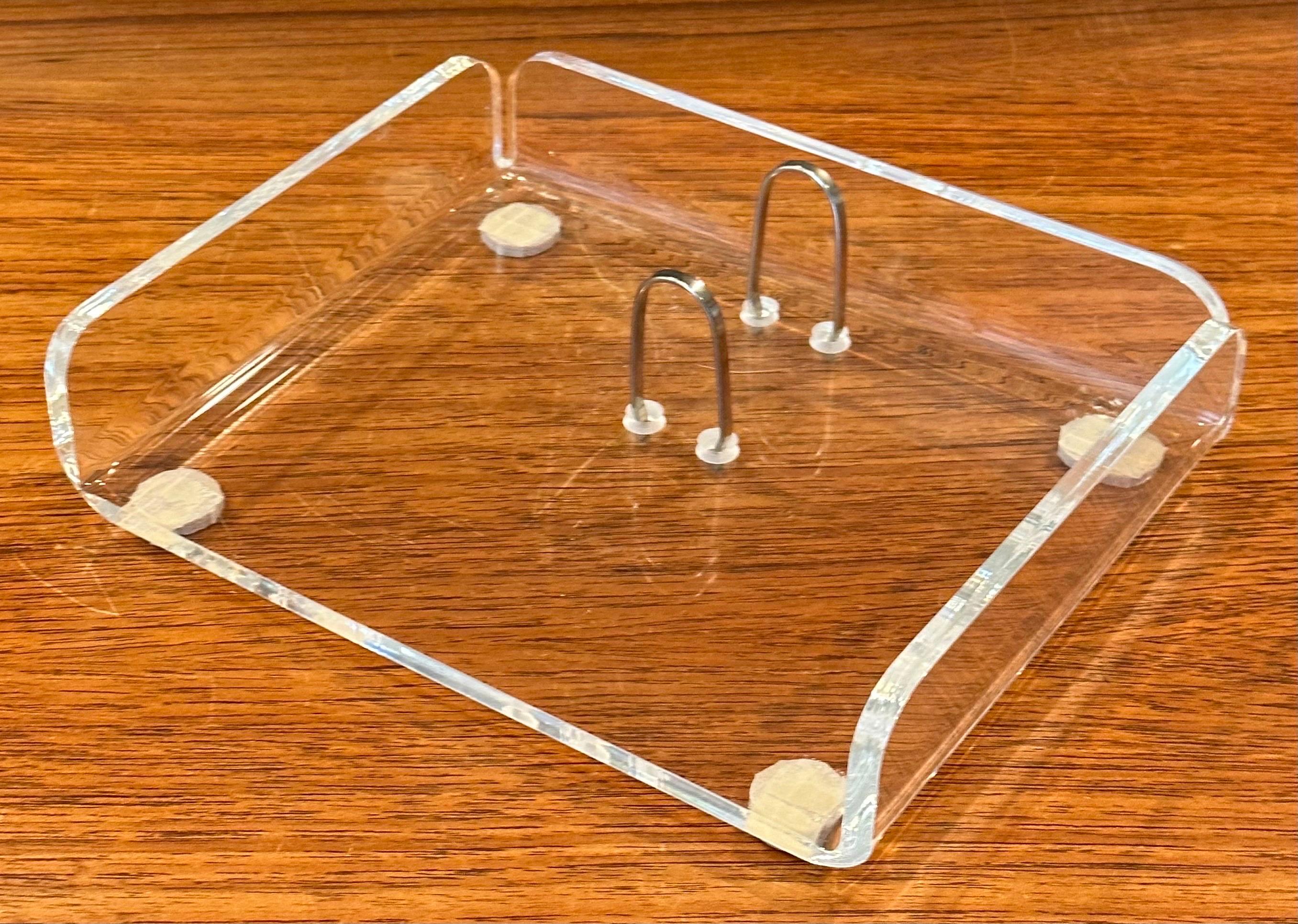 MCM Two Piece Lucite Desk Set For Sale 1