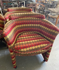 MCM Upholstered Barrel Armchair, 4 Available