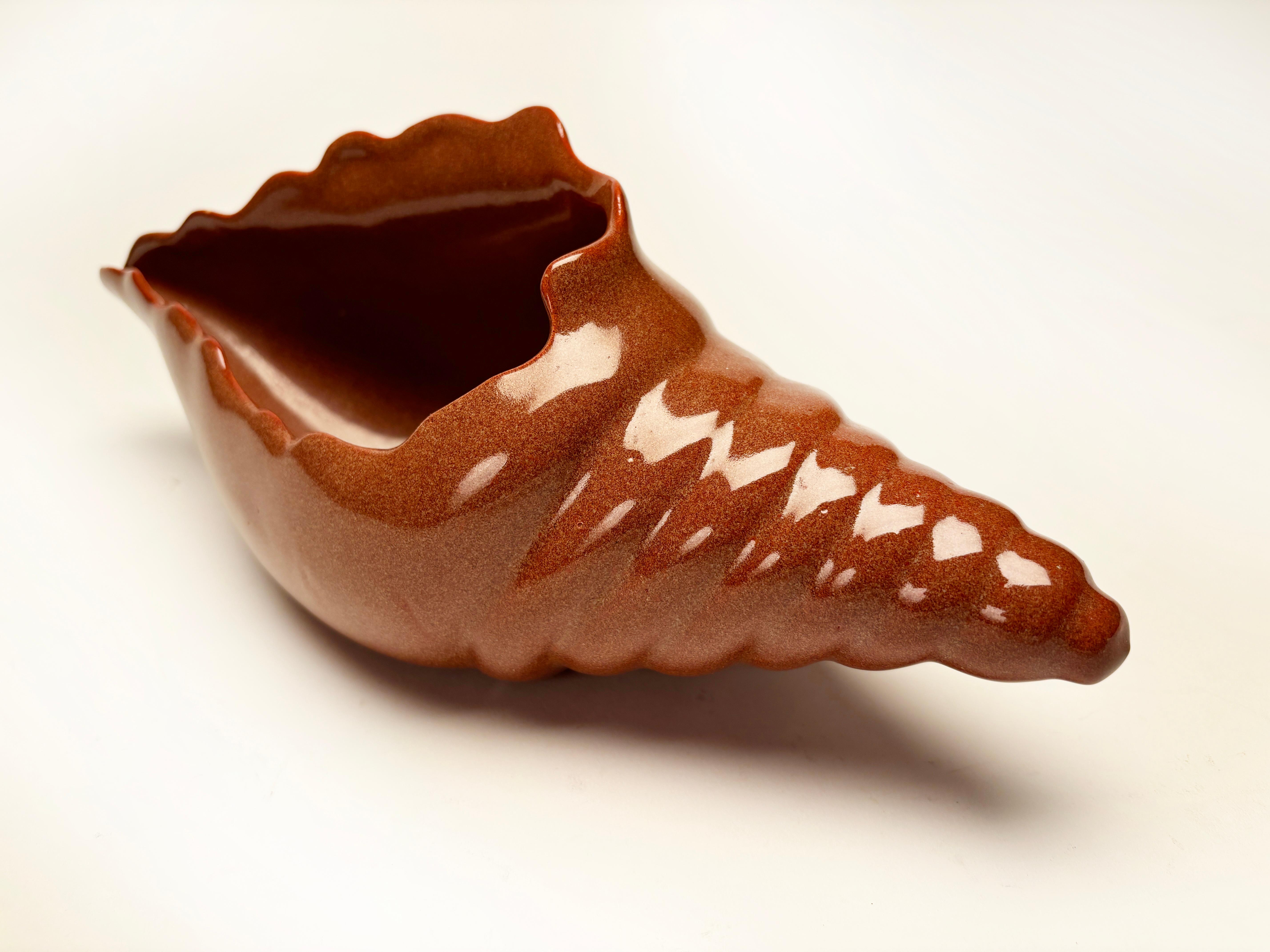 Mid-Century Modern MCM Van Briggle Coquille de Conque en Citrouille en vente