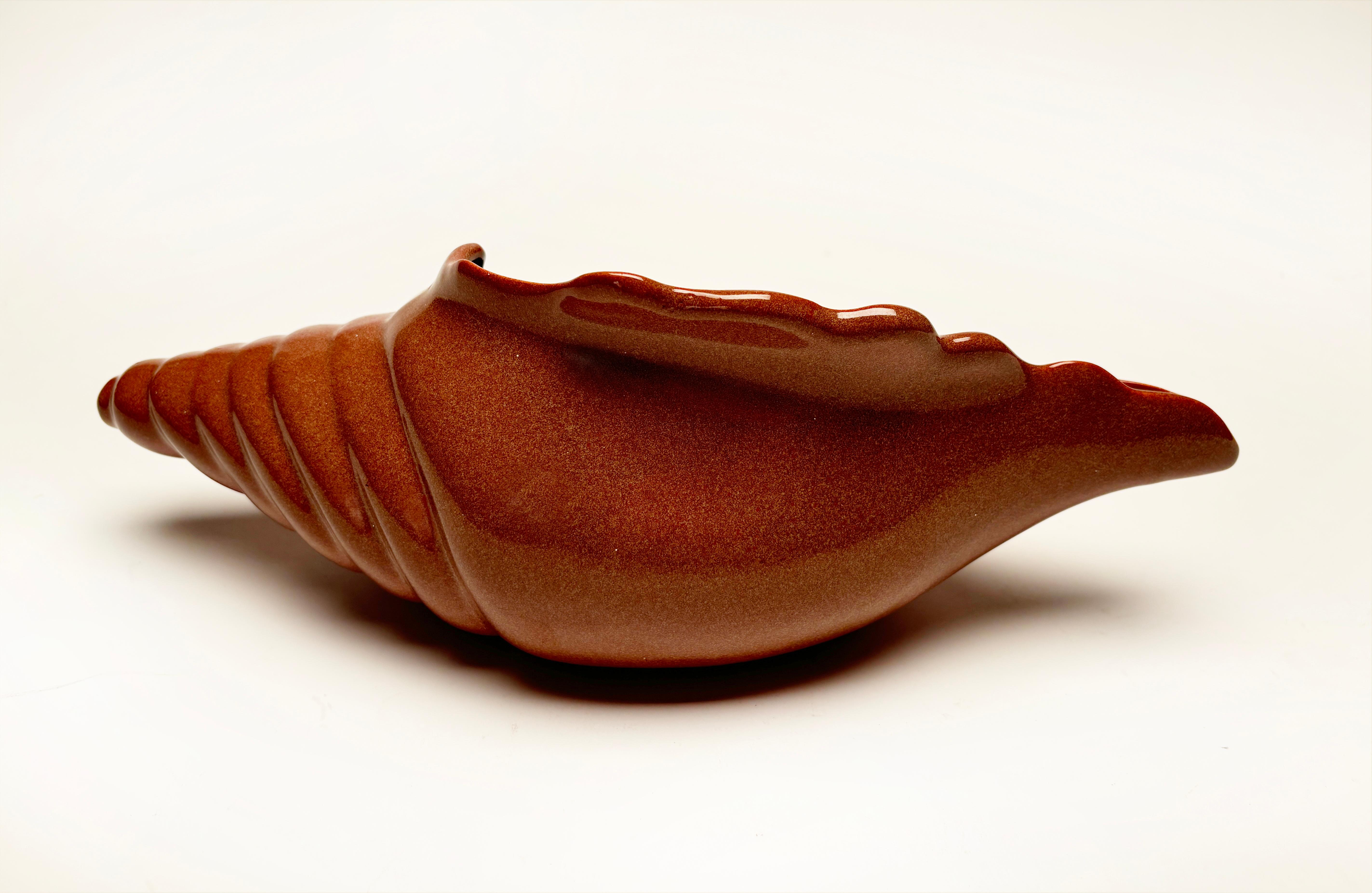 20ième siècle MCM Van Briggle Coquille de Conque en Citrouille en vente