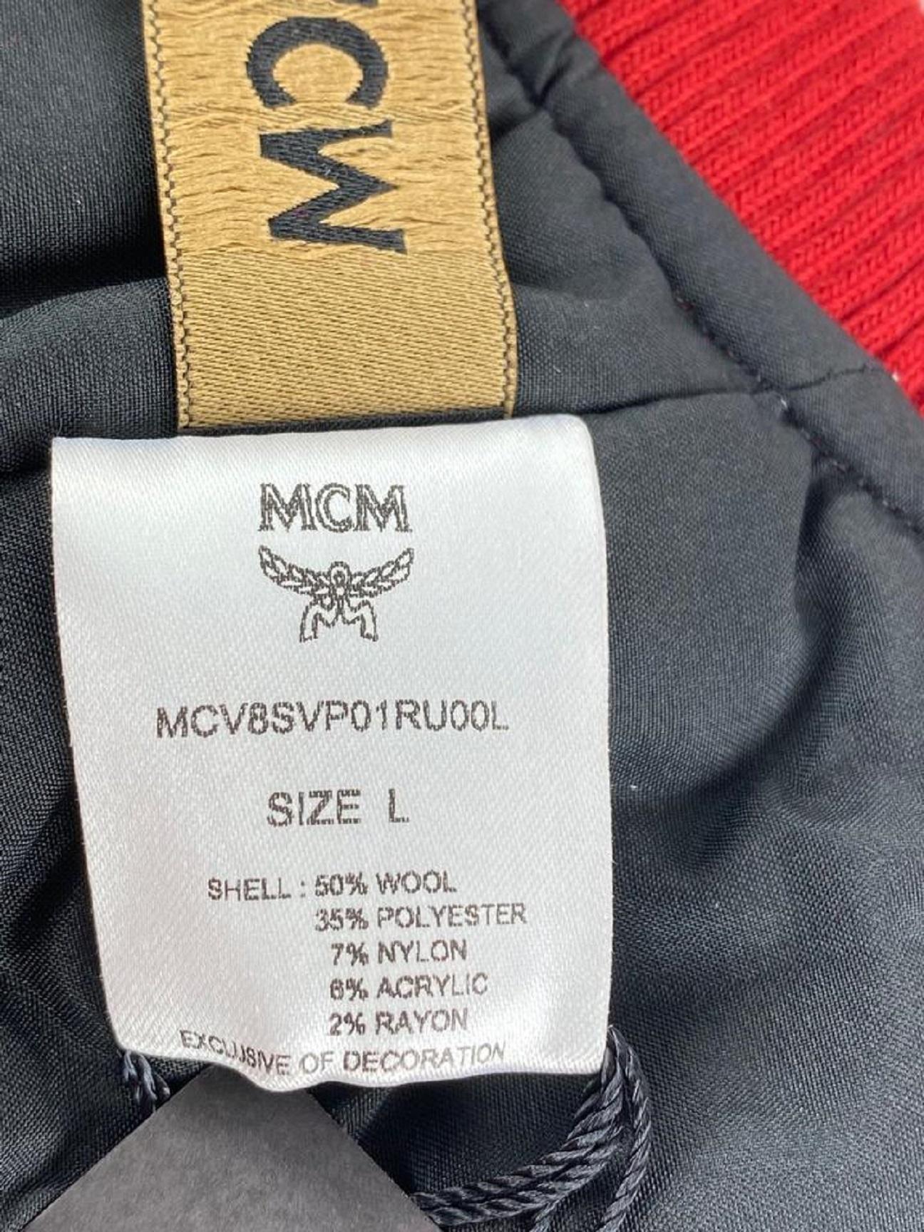 MCM Varsity Jacket Visetos Logo Sweater Dog Shirt Puppy Cat Pig 2mcm1231 In New Condition For Sale In Dix hills, NY