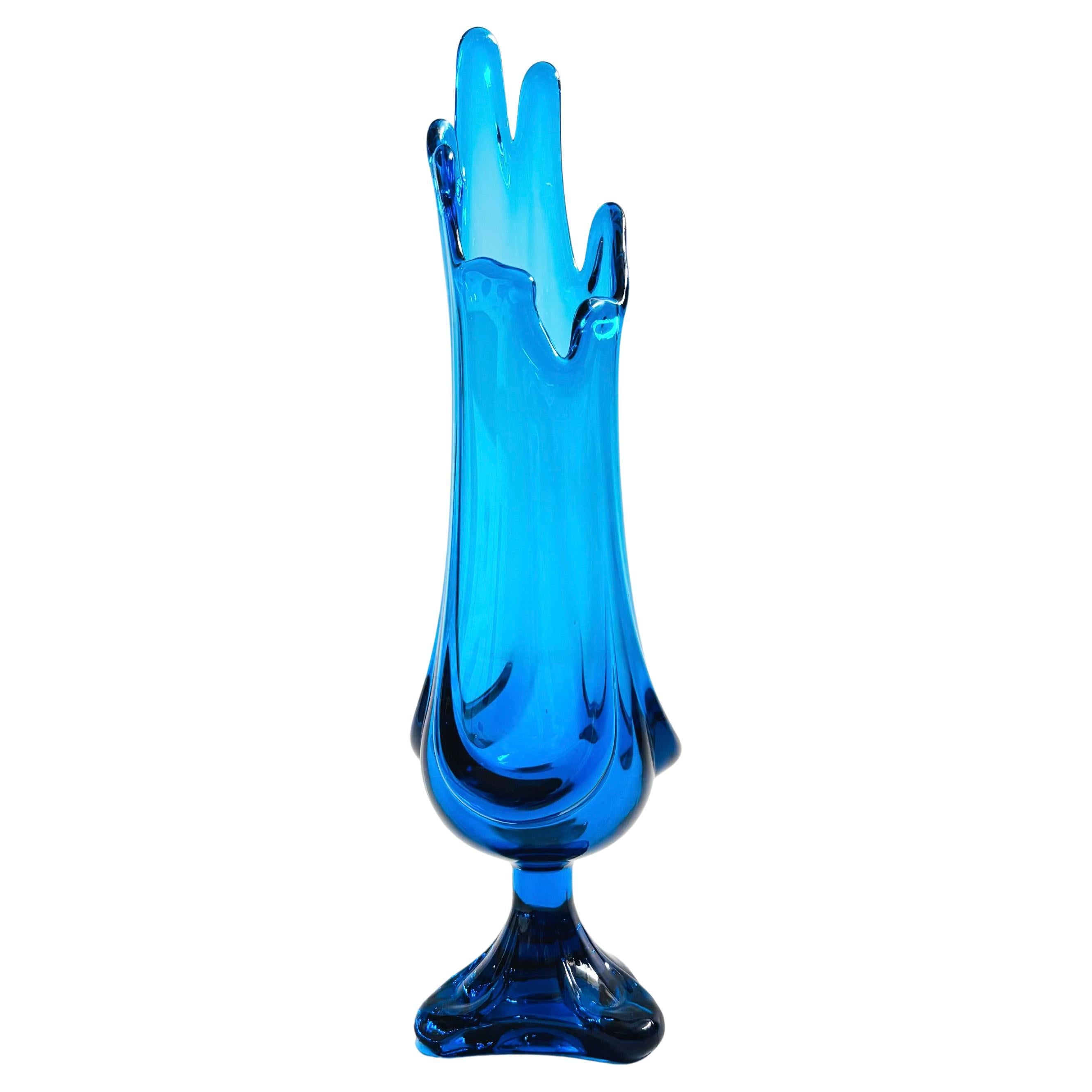 MCM Viking Epic Bluenique Swung Glass Vase in vendita