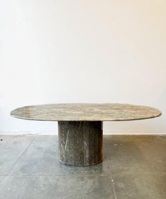 MCM Vintage 1970 Italian marble oval dining table