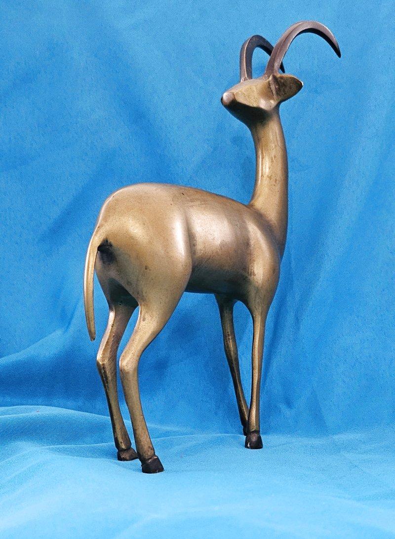 10.5 Inch MCM Brass Antelope Sculpture Loet Vanderveen Style - CLOSING SALE en vente 2