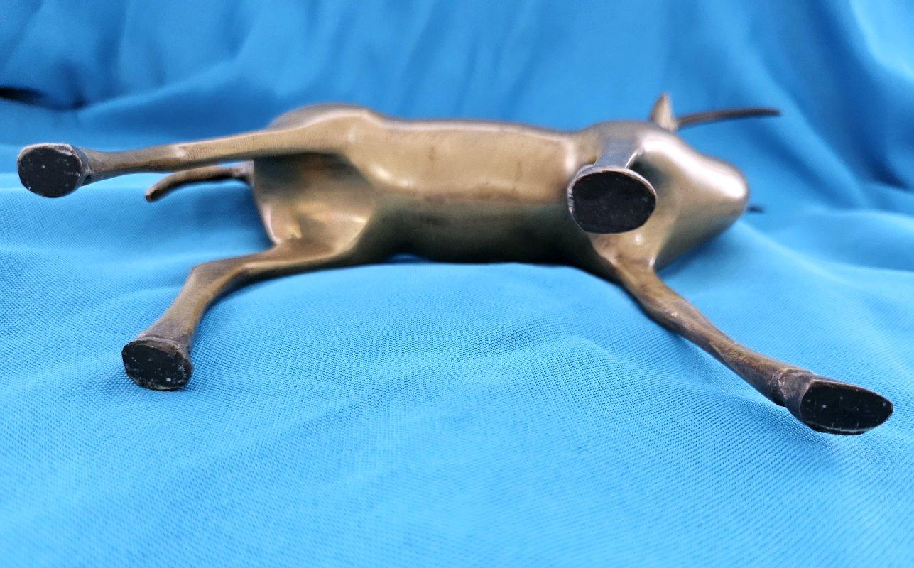 10.5 Inch MCM Brass Antelope Sculpture Loet Vanderveen Style - CLOSING SALE en vente 8