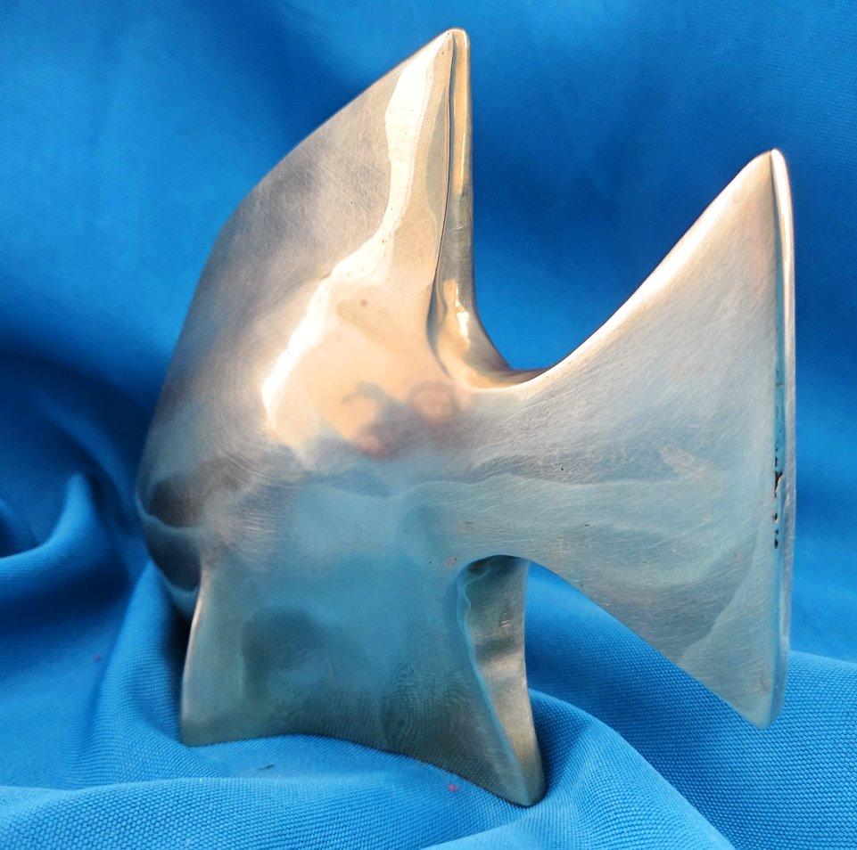 Mid-Century Modern Brass Fish Sculpture, Andre Bloc? For Sale 3