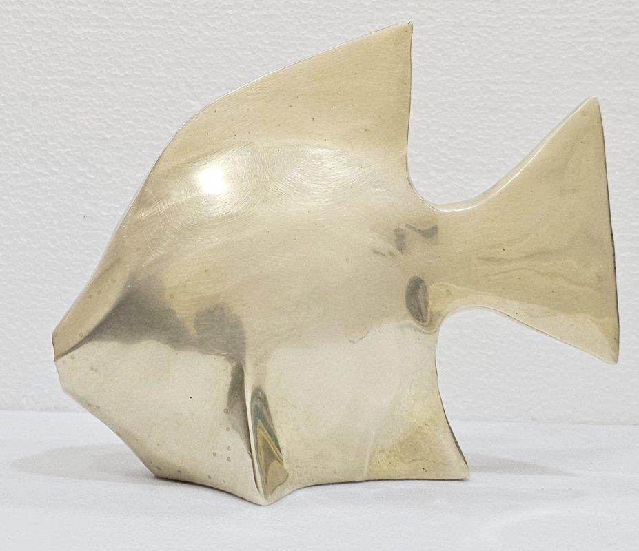Mid-Century Modern Brass Fish Sculpture, Andre Bloc? For Sale 6